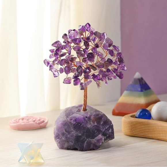 🆕New Feng Shui Healing Amethyst Crystal Gemstone Tree. 4-5inches - Picture 2 of 11